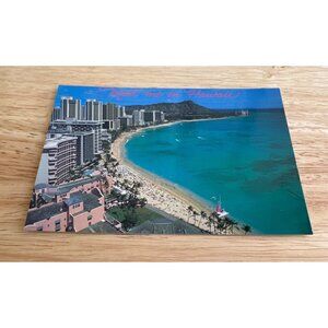 "Meet Me In Hawaii" Vintage Postcard - Honolulu Beach Scene